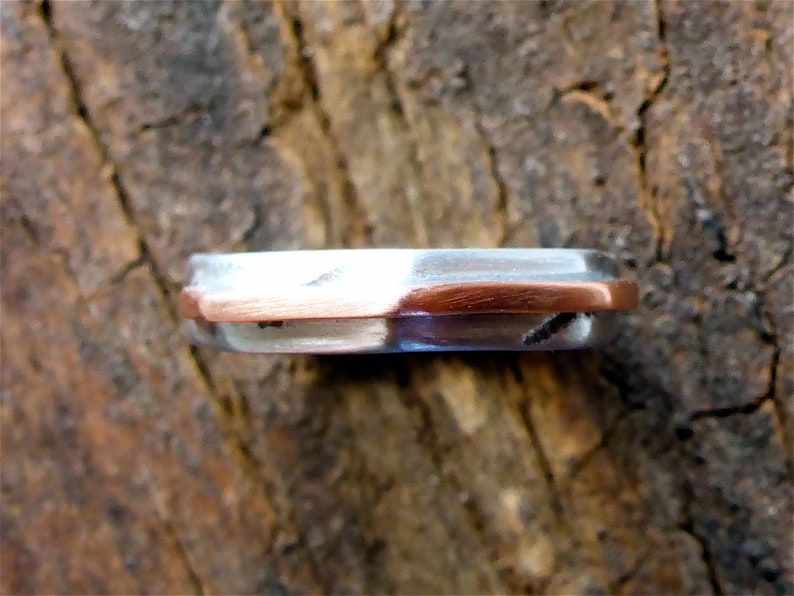 unique ring handmade disc ring women/'s craft ring women/'s Celtic ring original textured ring copper aluminium ring