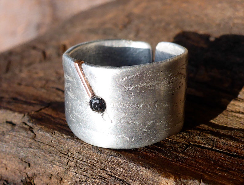 unique ring handmade disc ring women/'s craft ring women/'s Celtic ring original textured ring copper aluminium ring