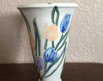 Reduced! Porcelain Vase with Tulips