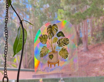 Rainbow Making Window Plant Decals, Suncatcher, Plant Decal, Plant Sticker