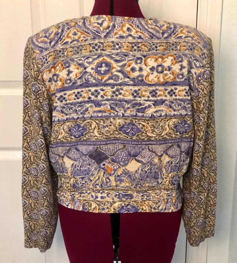 Vintage Carole Little short top blouse long sleeves wrap style