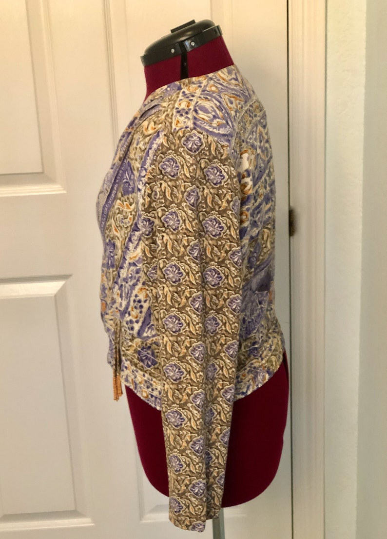 Vintage Carole Little short top blouse long sleeves wrap style