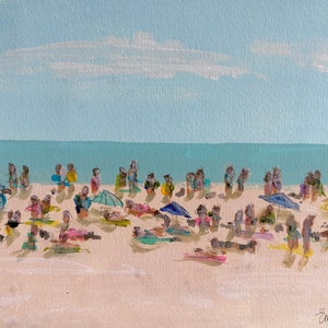 beachlife summer painting on 11x14 paper