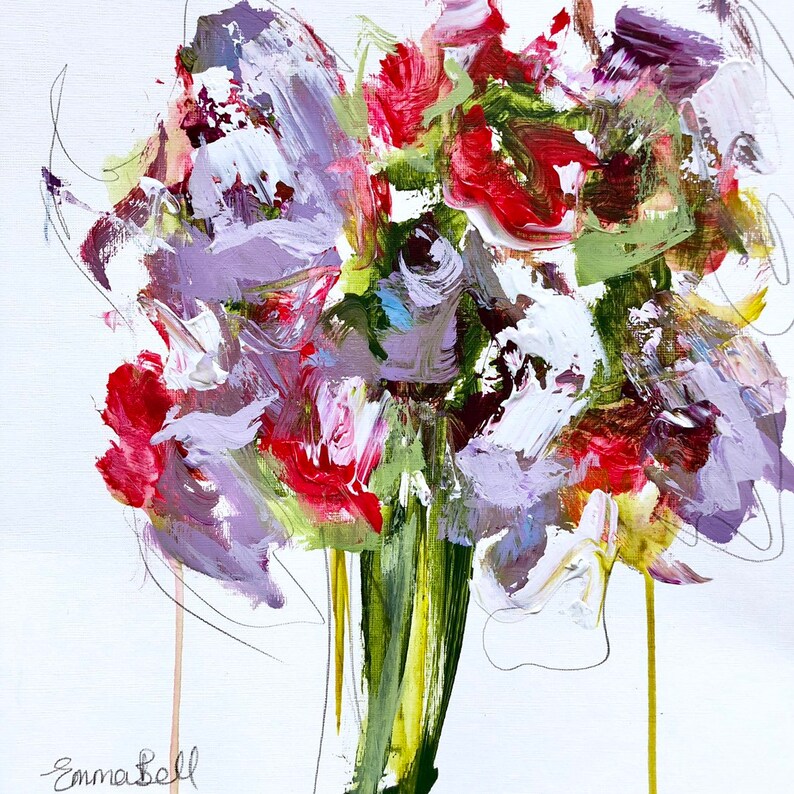 Acrylic and graphite painting on 12x12 paper Etsy