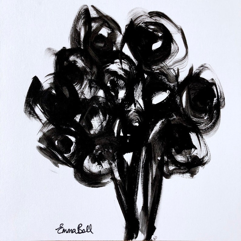 bright acrylic floral painting on 12x12 paper