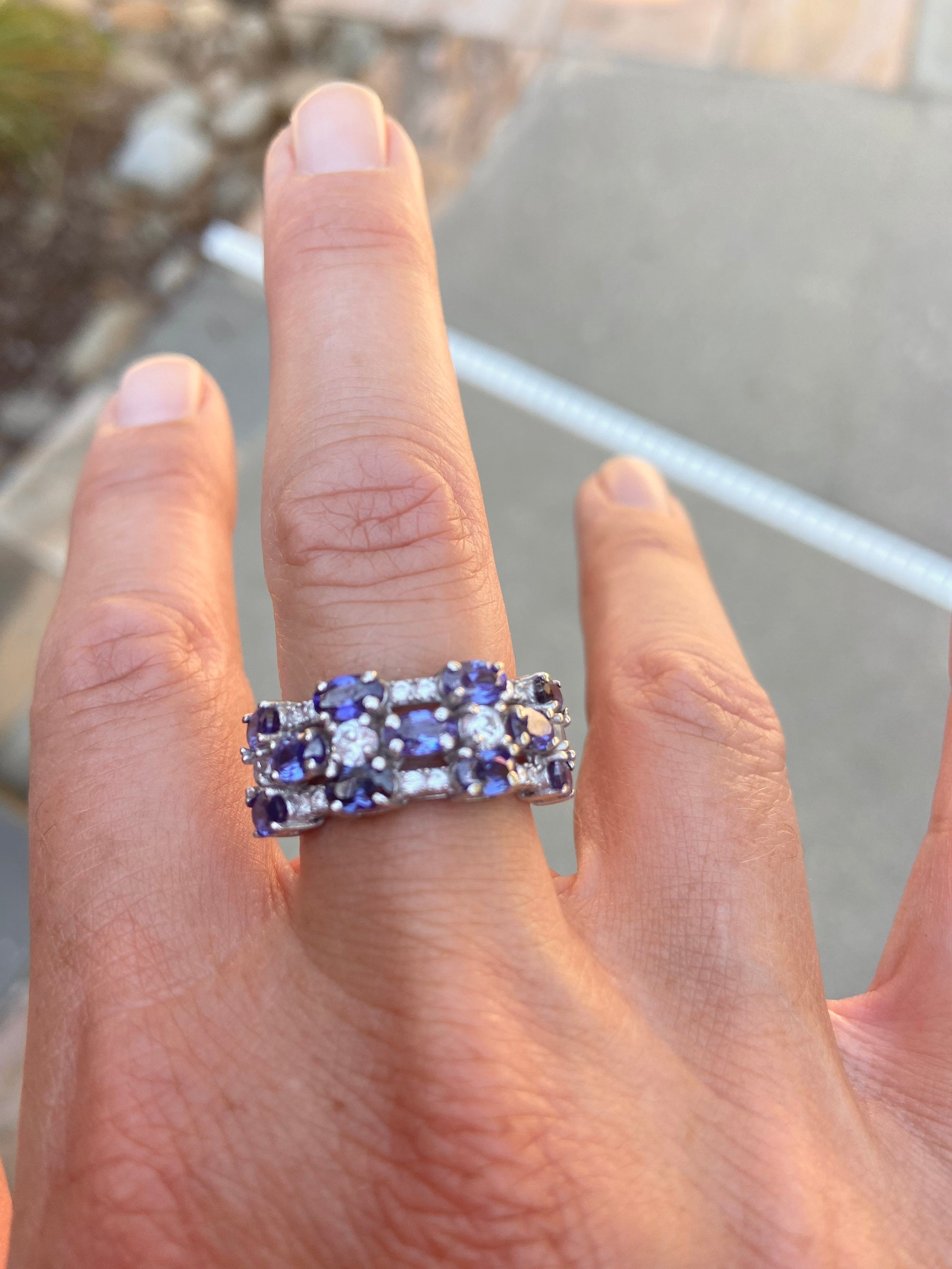 Effy Blue Diamond Ring Etsy Canada