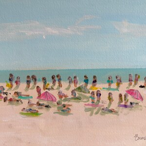 beachlife summer painting on 11x14 paper
