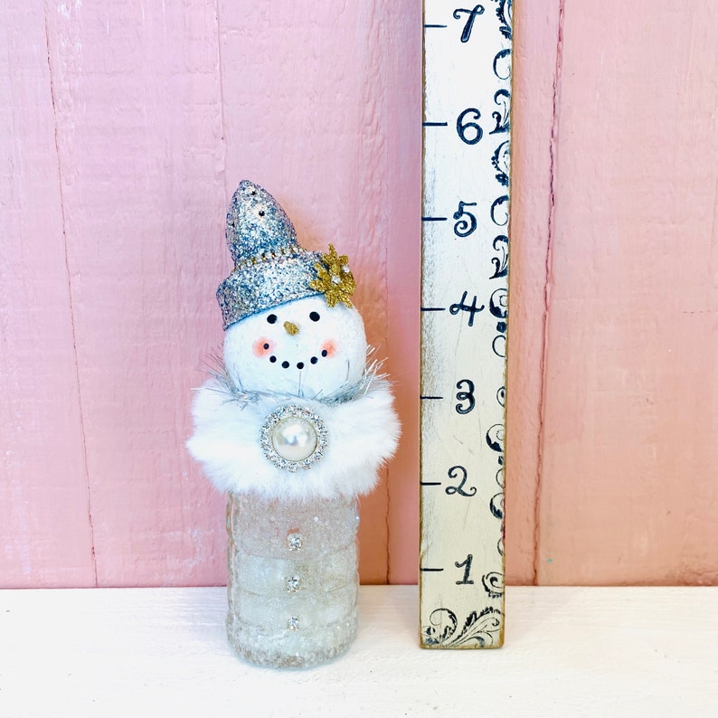 Salt Shaker Snowman Glass Snowman Snow Girl Snow Boy Snow Lady ...