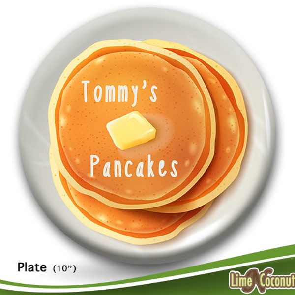 Pancake Plate, Pancake Bowl, Pancake Place Setting, Children's Dish Set, Baby Plate, Baby Dinnerware Set, Baby Dish Set, Children's Dishes
