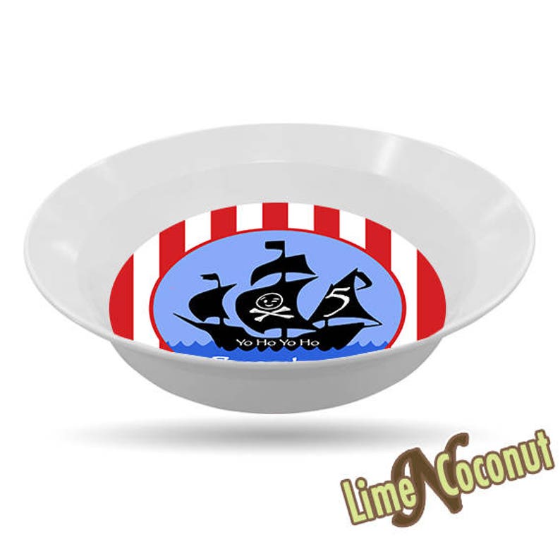 Pirate BOWL, Kids Dish, Baby Dishes, Kids Dinnerware, Baby Tableware, Childrens Place Setting
