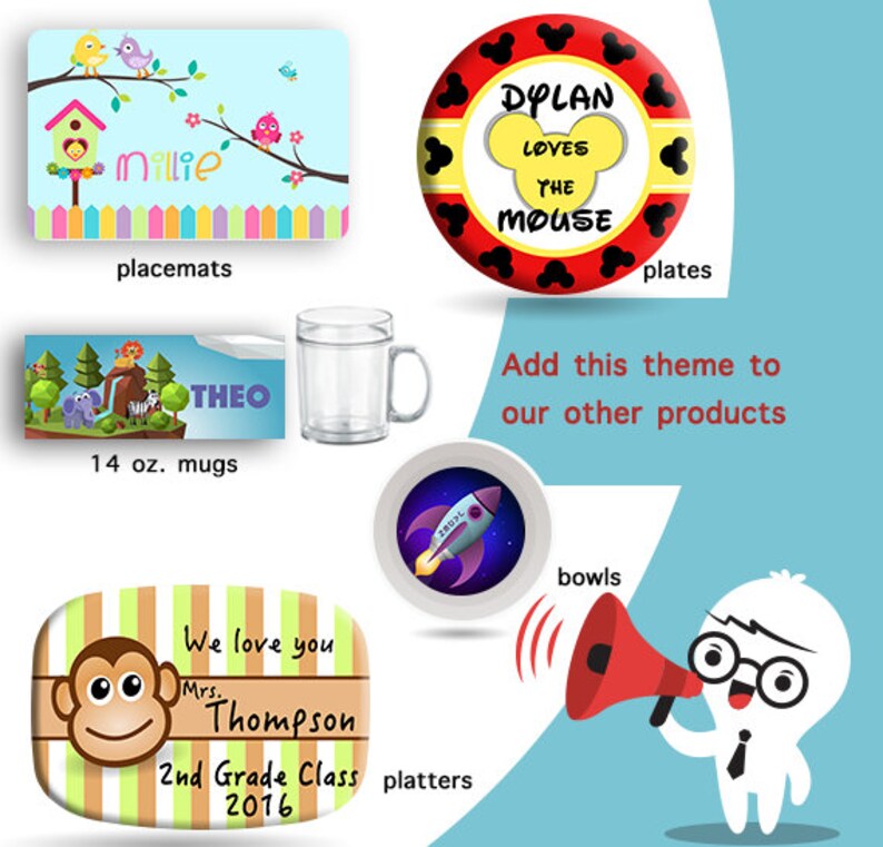Kids Dish Set Monkey PLATE Kids Tableware Set Melamine Plate Kids Dinnerware Set Monkey Dishes Childrens Tableware Baby Plate Bowl Set