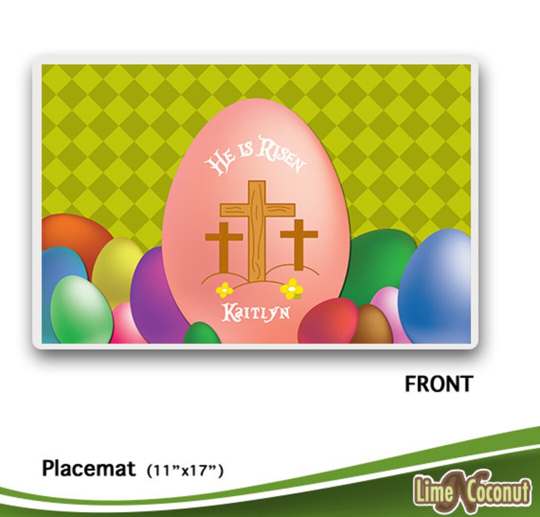 PLACEMAT Easter Cross & Eggs Vajilla de resurrección Etsy España