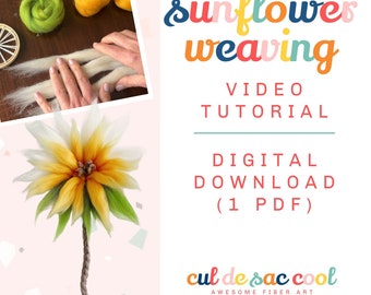 Tutorial zum gewebten Wandbehang – Video zum Weben von Sonnenblumen, Anleitung zum DIY-Faserkunstwerk für die Inneneinrichtung, einzigartiges Geschenk für Kunsthandwerksliebhaber