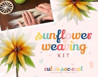 Sunflower Weaving Kit for Boho Chic Wall Art, DIY Sunflower Tapestry, Handmade Fiber Art Kit, Creative Home Decor Gift