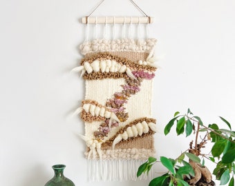 Modern Woven Wall Hanging - Textured Fiber Artwork, Artisanal Wall Weaving, Unique Home Decor Gift