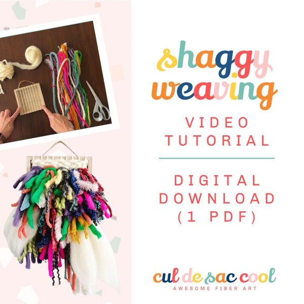 Woven Wall Hanging Tutorial - Shaggy Weaving Video, DIY Fiber Art Guide for Home Decor, Unique Gift for Craft Lovers