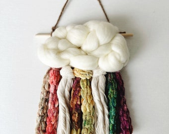 Charming Mini Cloud - Woven Wall Art, Handcrafted Fiber Wall Hanging, Unique Home Decor Gift