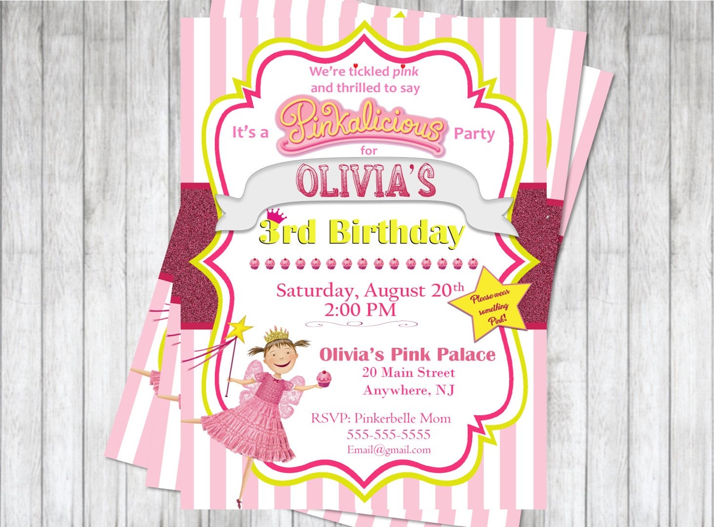 Pinkalicious Birthday Invitation / Twins or Siblings / Pinkalicious ...