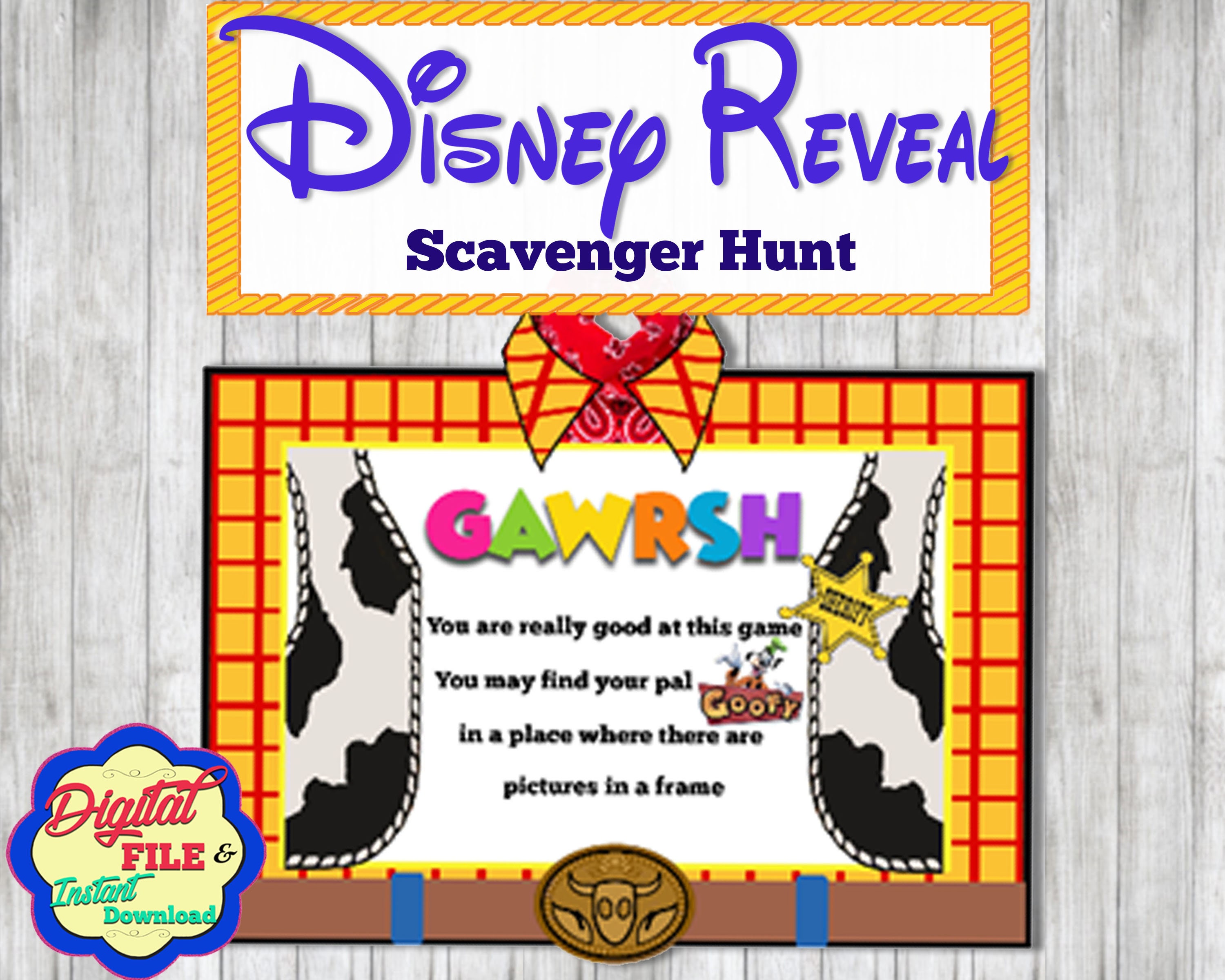Disney Scavenger Hunt Vacation Reveal Treasure Hunt Clues Etsy