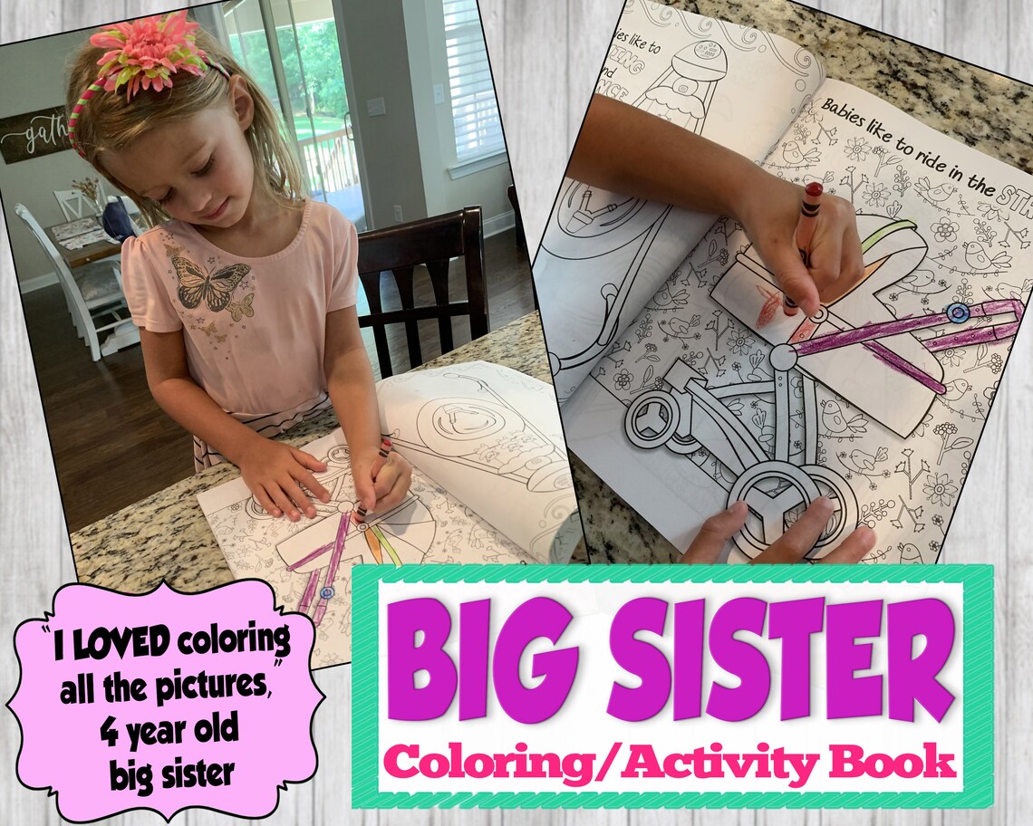 Big Sister Coloring & Activity Book New Big Sister Gift Big | Etsy