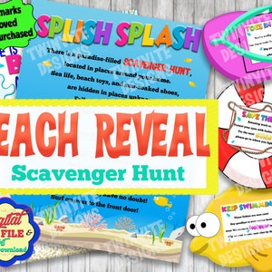 Beach Trip Scavenger Hunt, Vacation Reveal, You’re Going to the Beach, Spring Summer Break Surprise Treasure Hunt Game, Printable, Download