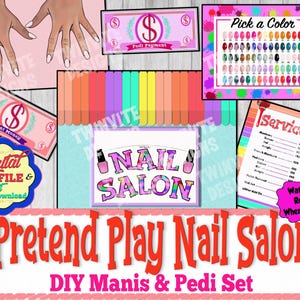 Nail Salon Pretend Play Activity, Printable Dramatic Play for Kids, Polish Application Manicure Pedicure Practice, DIY Nail Studio, Digital