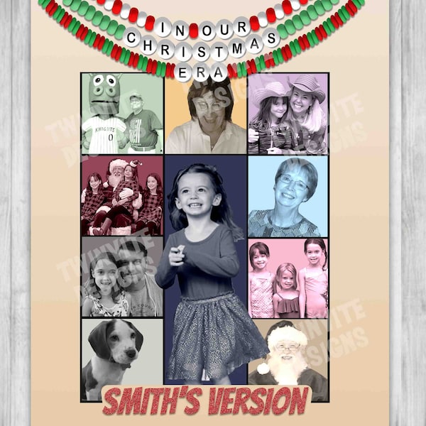 Swift Inspired Christmas Card, Friendship Bracelet Greetings, In Our Xmas Era, Tshirt,2023 Eras Color block Pictures, Printable Digital File