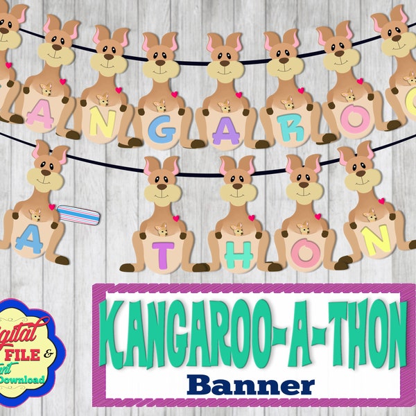 Kangaroo-A-Thon Banner, NICU Garland, Kangaroo Care for Preemies, Healthcare, Skin-to-Skin Awareness, Hospital Gift, Digital, Printable