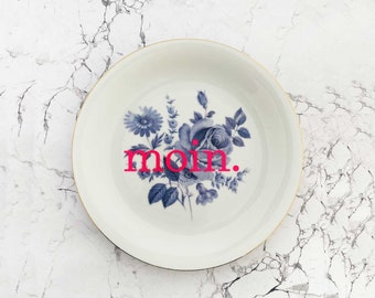 Wall plate moin. typo Vintage Deko plate  Wall deko neonpink edg wall hanging