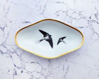 Wall plate swallow 21 cm Vintage Interior  Wall deko gold wall hanging