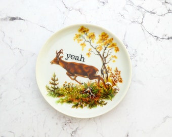 yeah deer Vintage 10cm of Deko dish plate wall hanging