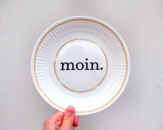 Wall Plate Moin. Typo Vintage Deko Plate Wall Deko Gold Edg Wall