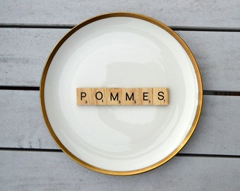 Wall plate pommes Vintage19cm cake plate of wood Deko plate wall hanging