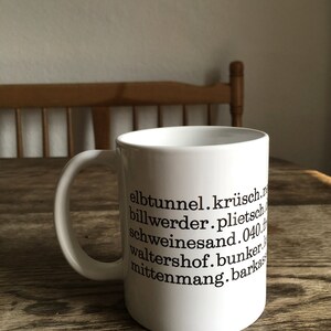 Hamburg Typo Tasse Handgedruckt Herr Fuchs schwarz/weiß HH Bild 8