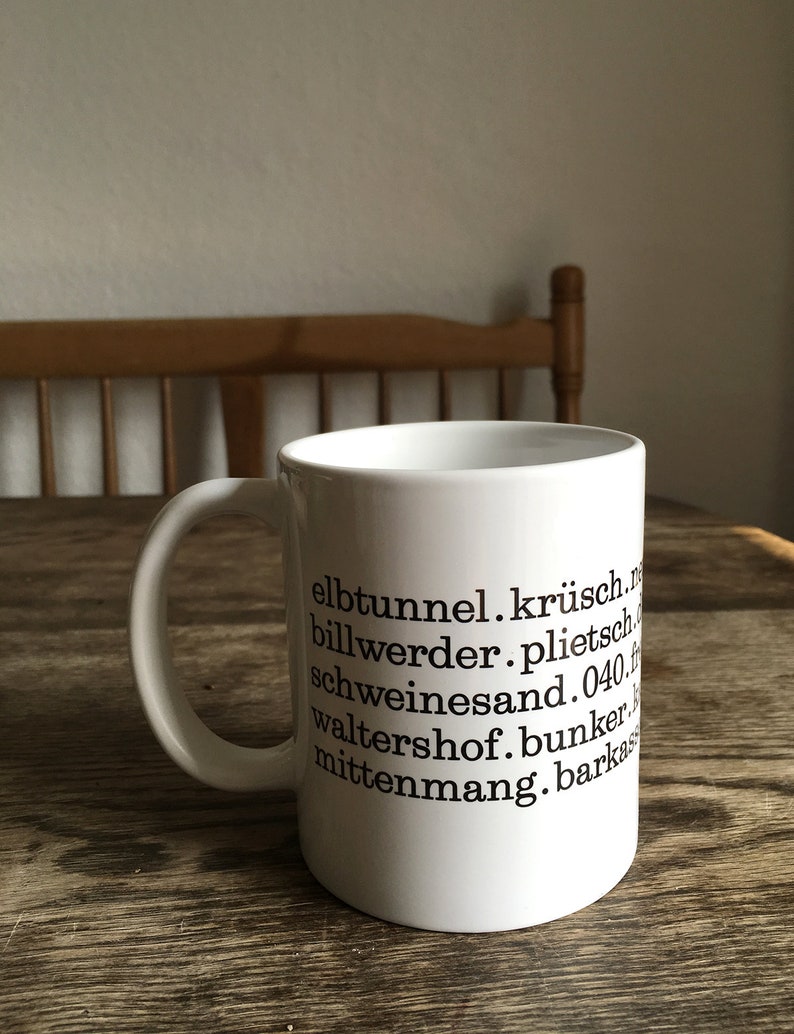 Hamburg Typo Tasse Handgedruckt Herr Fuchs schwarz/weiß HH Bild 8