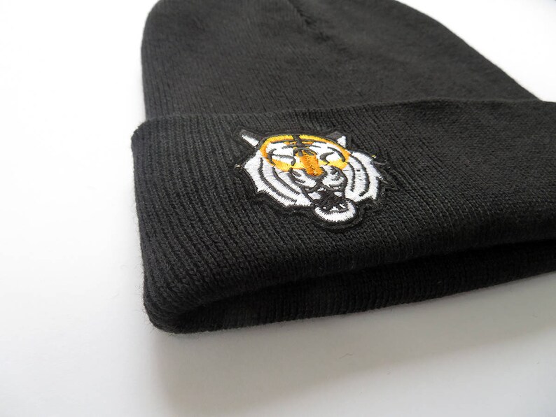 Cap Beanie Black Tiger Herr Fuchs Patch image 3