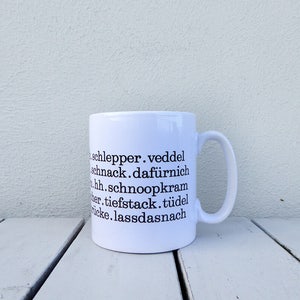 Hamburg Typo Tasse Handgedruckt Herr Fuchs schwarz/weiß HH Bild 4