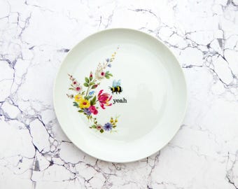 Placa de pared sí Typo Herr Fuchs mini 19 cm flor colorida vintage living Hummel