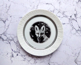 Wall plate fox 19 cm Vintage Interior Wall deko silver wall hanging