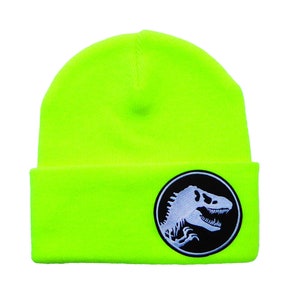 Mütze Dinosaurier Beanie Herr Fuchs Patch Neon Gelb Bild 2