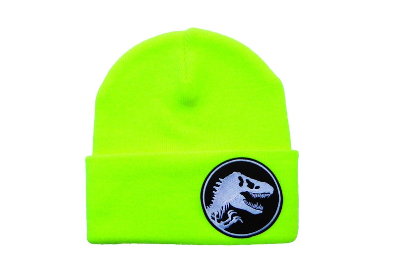 Mütze Dinosaurier Beanie Herr Fuchs Patch Neon Gelb Bild 2