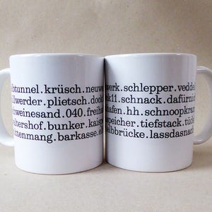 Hamburg Typo Tasse Handgedruckt Herr Fuchs schwarz/weiß HH Bild 5