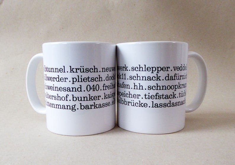 Hamburg Typo Tasse Handgedruckt Herr Fuchs schwarz/weiß HH Bild 5