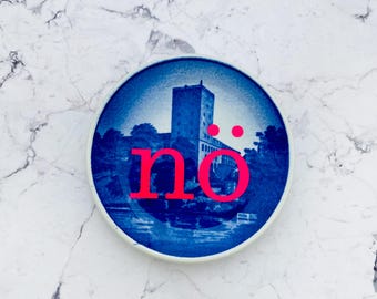 Wall plate nö typo neonpink 8 cm Vintage Deko plate Wall deko wall hanging no