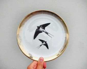 Wall plate swallow 19 cm Vintage Interior Wall deko gold wall hanging