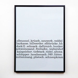 Poster Hamburg Print A3 Herr Fuchs Typo