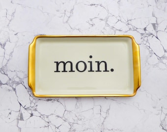 moin. plate of Vintage gold  22 cm of Deko dish plate wall hanging