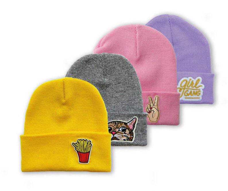 Mütze Gelb Pommes Herr Fuchs Patch Beanie Bild 7