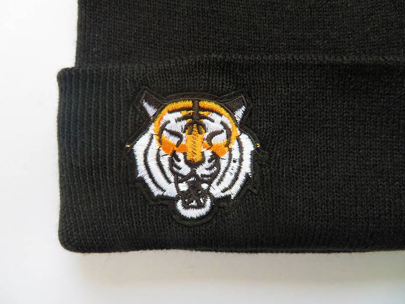 Cap Beanie Black Tiger Herr Fuchs Patch image 2