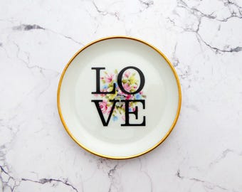 Wall plate love Vintage 10cm flower plate Deko plate wall hanging